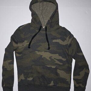 Victorias Secret Pink Womens Green Camouflage Pullover Hoodie Size Small